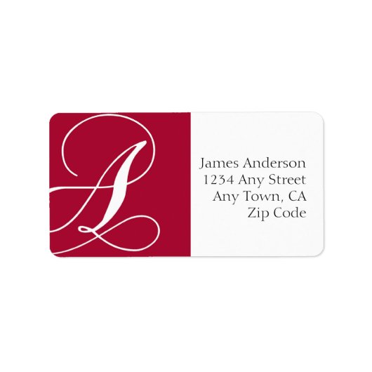 レッドモノグラムA住所 シール (正面)