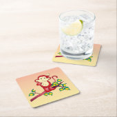 レッドモンキーアニマルスクエア紙コースター スクエアペーパーコースター (インサイチュ)