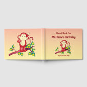 レッドモンキーアニマルバースデーパーティーゲストブック ゲストブック (全面)