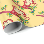 レッドモンキー中国の新年のラッピング紙 ラッピングペーパー (ロールコーナー)