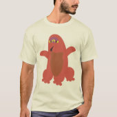 レッドモンスターおもしろいおっちょこちょいのキャラクターアート Tシャツ (正面)