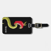 レッドモンスターアップルの子ども ラゲッジタグ (正面横)