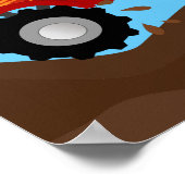 レッドモンスタートラックパーソナライズされた ポスター (角)