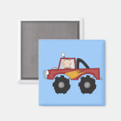 レッドモンスタートラックTシャツとギフト マグネット (正面/裏面)