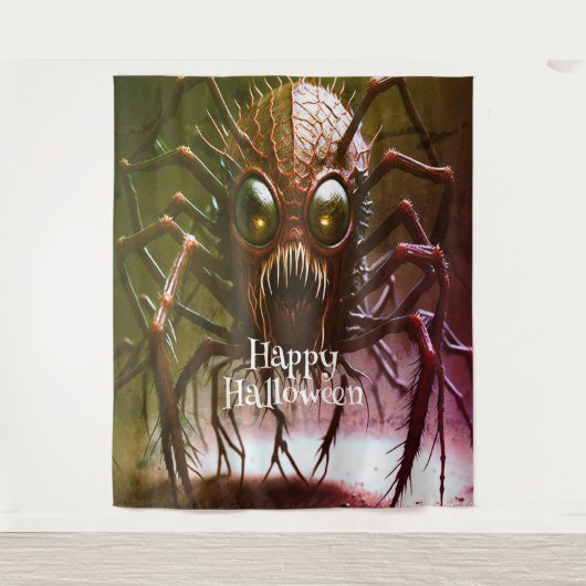 レッドモンスターハロウィーンの背景 タペストリー (正面)