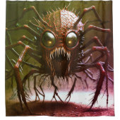 レッドモンスターハロウィーンシャワーカーテン シャワーカーテン (正面)