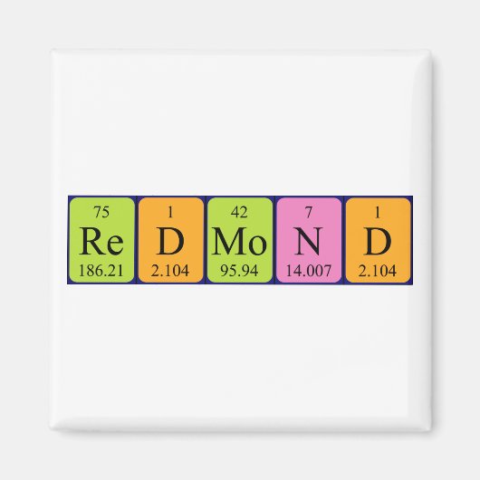 レッドモンド周期表名磁石 マグネット (正面)