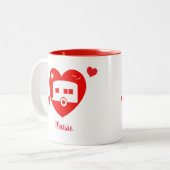 レッドモーターホーム&キャラバンオーナーラブハート ツートーンマグカップ (正面左)