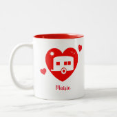レッドモーターホーム&キャラバンオーナーラブハート ツートーンマグカップ (左)