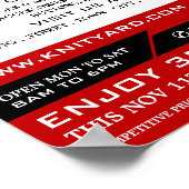 レッドヤーンストアのロゴ、編み物ストア、ヤーンストア ポスター (角)