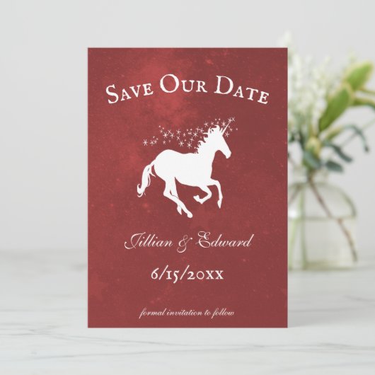 レッドユニコーンセーブ・ザ・デート案内 案内状 (スタンド正面)