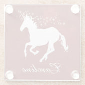 レッドユニコーンパーソナライズされたガラスコースター ガラスコースター (裏面)