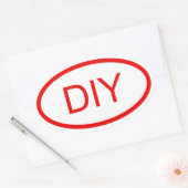 レッドユーロスタイルオーバルステッカーの作成 楕円形シール (封筒)