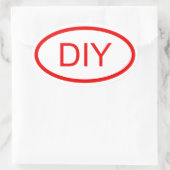 レッドユーロスタイルオーバルステッカーの作成 楕円形シール (バッグ)