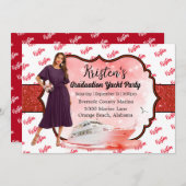 レッドヨットパーティの招待状 招待状 (正面/裏面)