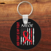 レッドライエニースハート病認識度Us Fla キーホルダー (正面)