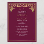 レッドライオ王室のン中世の剣結婚式 プログラム (正面)