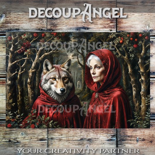 レッドライディングフードとオオカミ:時間の中のパートナー 薄葉紙