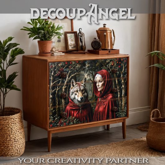 レッドライディングフードとオオカミ:時間の中のパートナー 薄葉紙