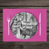 レッドライディングフードウルフウッド誕生日白黒 ペーパープレート