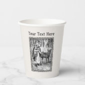 レッドライディングフードウルフスケッチフォレストブラックフレーム 紙コップ (正面)