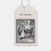 レッドライディングフードウルフ白黒スケッチ枠 ギフトタグ (裏面)