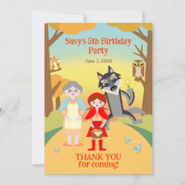 レッドライディングフードガールバースデーパーティー サンキューカード