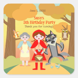 レッドライディングフードガールバースデーパーティー スクエアシール