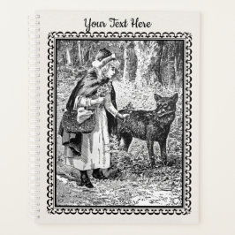 レッドライディングフードヴィンテージ白黒額縁スケッチ プランナー手帳