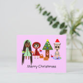 レッドライディングフード、クリスマスのラプンツェルパーティー シーズンポストカード (スタンド正面)