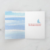 レッドライトハウスアンドセイボート73誕生日 カード (内部)