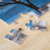 レッドライトハウスウォーターカラーシーン ジグソーパズル (側面)