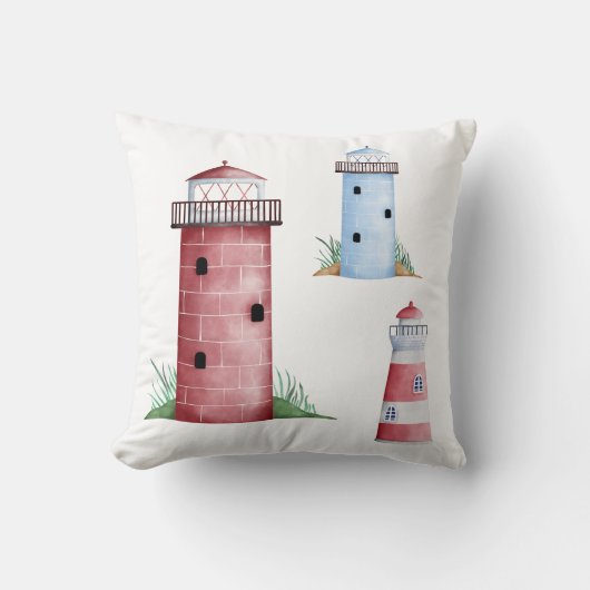 レッドライトハウス枕 クッション (正面)