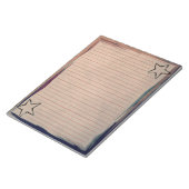 レッドライニング素朴紙スターズ縁どシックオングランジ ノートパッド (アングル)