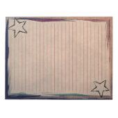 レッドライニング素朴紙スターズ縁どシックオングランジ ノートパッド (正面)