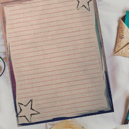 レッドライニング素朴紙スターズ縁どシックオングランジ ノートパッド