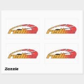 レッドラインタックデザイン 長方形シール (シート)