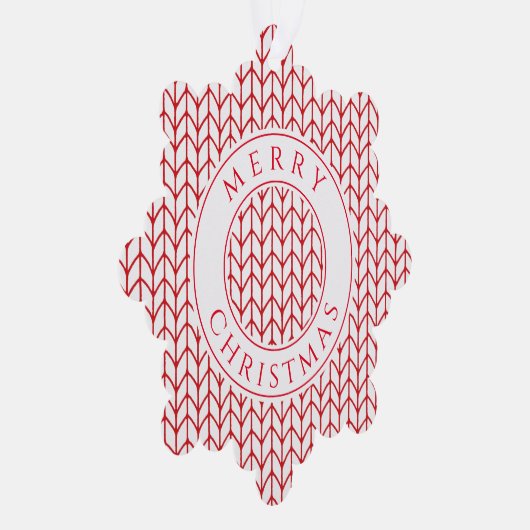 レッドラインニットスノーフレーク紙オーナメントカード オーナメントカード (右)