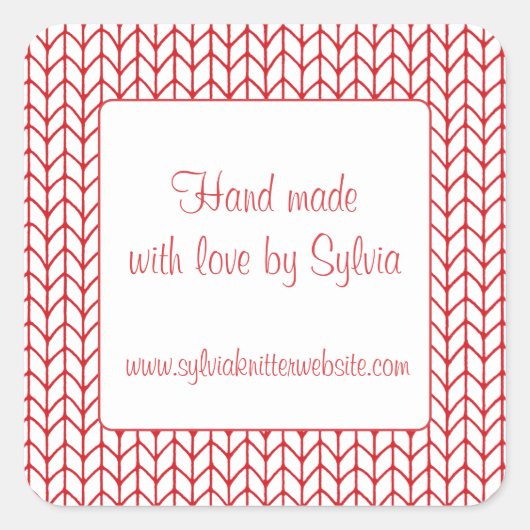 レッドラインニット1.5"スクエア「ハンドメイド」スタンプ スクエアシール (正面)
