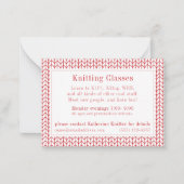 レッドラインニット「編み物クラス」の名刺 ノートカード (正面)