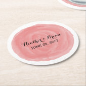 レッドラウンドウォーター結婚カラー紙コースター ラウンドペーパーコースター (アングル)