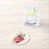 レッドラウンドコースターセット ラウンドペーパーコースター (インサイチュ)