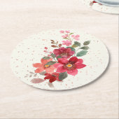 レッドラウンドコースターセット ラウンドペーパーコースター (アングル)