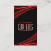 レッドラグジュアリーカーテンホームデコースタジオカード 名刺 (正面)