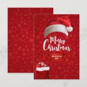 レッドラグジュアリーカードクリスマス、ファミリーカードクリスマス サンキューカード (正面/裏面)