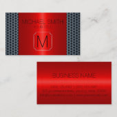 レッドラグジュアリーステンレスメタルモノグラム 名刺 (正面/裏面)