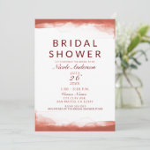 レッドラストクレイ水カラーシックブライダルシャワー 招待状 (スタンド正面)