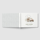 レッドラストファームアニマルズトラクター子供の誕生日 ゲストブック (全面)