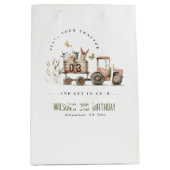 レッドラストファームアニマルズトラクター子供の誕生日 ミディアムペーパーバッグ (正面)