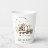 レッドラストファームアニマルズトラクター子供の誕生日 紙コップ (裏面)